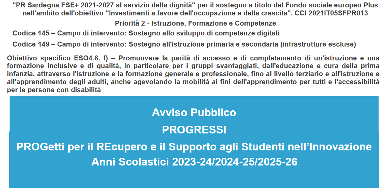 Avviso Pubblico Progressi
