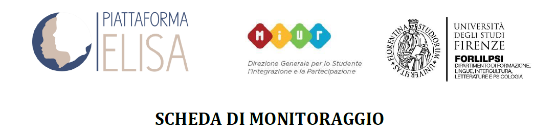 Scheda monitoraggio